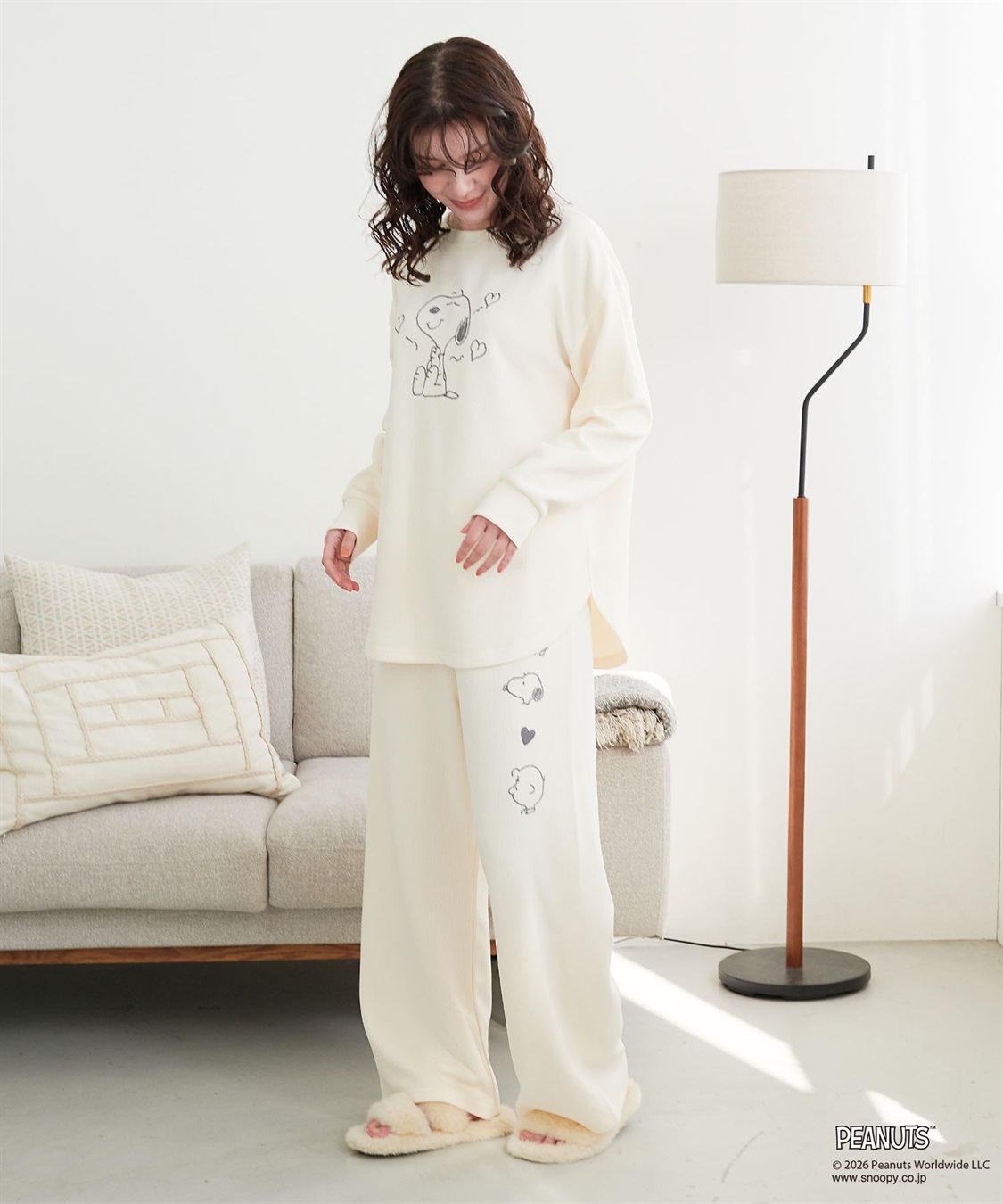 Life Style by cross marche 【PEANUTS/ピーナッツ】SNOOPY/スヌーピーワッフル刺繍ルームウェアパンツ/パジャマ（上下別売り）（2026SS）_sub_7