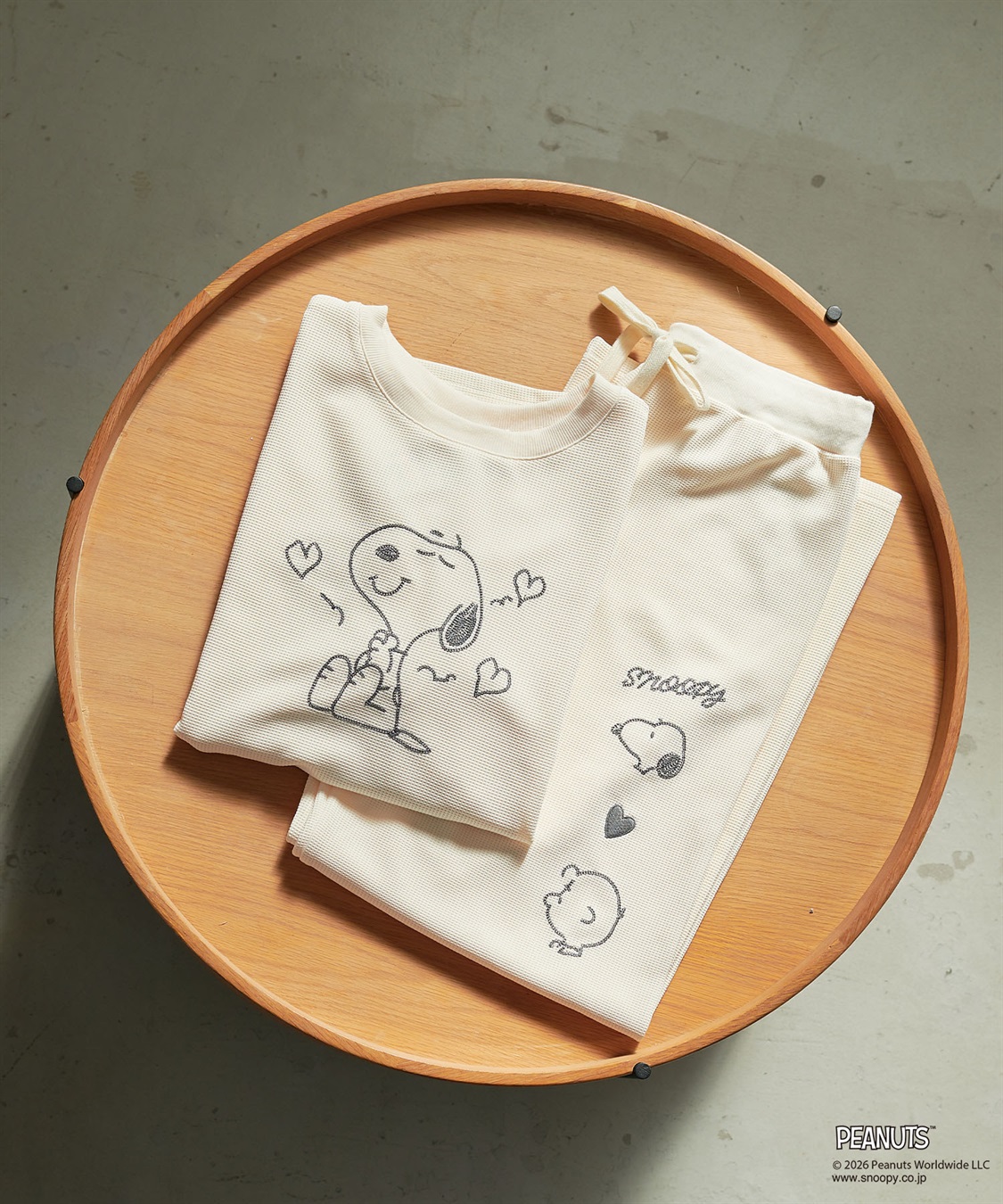 Life Style by cross marche 【PEANUTS/ピーナッツ】SNOOPY/スヌーピーワッフル刺繍ルームウェアパンツ/パジャマ（上下別売り）（2026SS）_sub_11