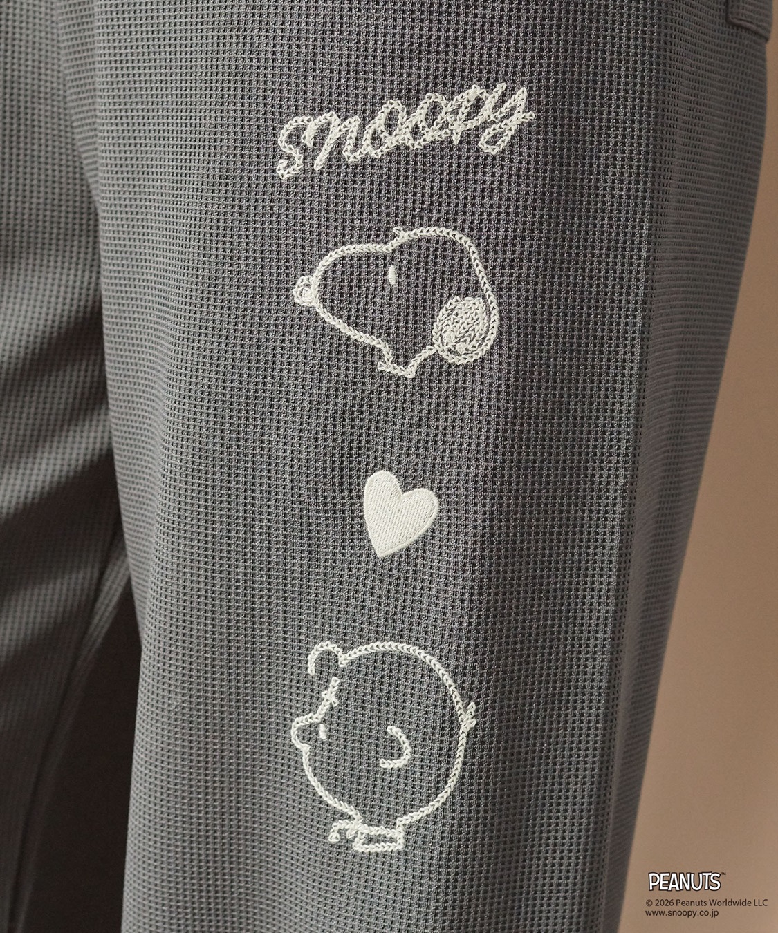Life Style by cross marche 【PEANUTS/ピーナッツ】SNOOPY/スヌーピーワッフル刺繍ルームウェアパンツ/パジャマ（上下別売り）（2026SS）_sub_18