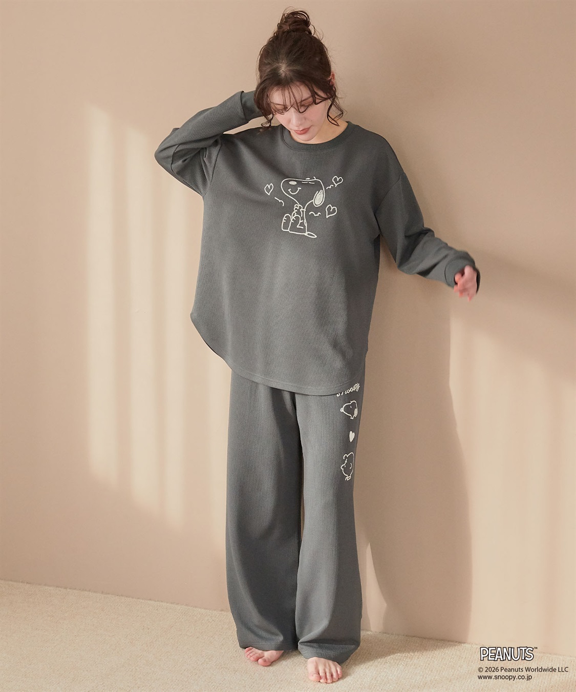 Life Style by cross marche 【PEANUTS/ピーナッツ】SNOOPY/スヌーピーワッフル刺繍ルームウェアパンツ/パジャマ（上下別売り）（2026SS）_sub_22