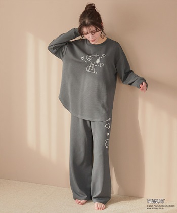 Life Style by cross marche 【PEANUTS/ピーナッツ】SNOOPY/スヌーピーワッフル刺繍ルームウェアパンツ/パジャマ（上下別売り）（2026SS）_subthumb_22