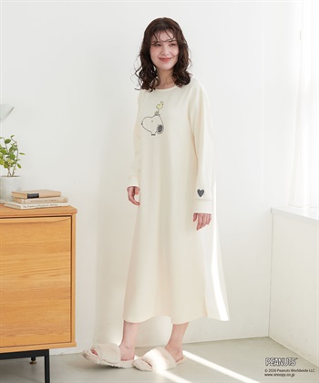 Life Style by cross marche 【PEANUTS/ピーナッツ】SNOOPY/スヌーピーワッフル刺繍ルームウェアワンピース/パジャマ（2026SS）_subthumb_6