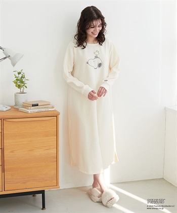 Life Style by cross marche 【PEANUTS/ピーナッツ】SNOOPY/スヌーピーワッフル刺繍ルームウェアワンピース/パジャマ（2026SS）_subthumb_7