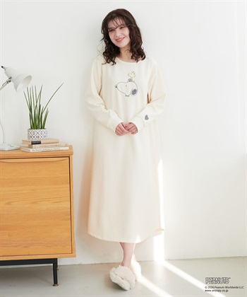 Life Style by cross marche 【PEANUTS/ピーナッツ】SNOOPY/スヌーピーワッフル刺繍ルームウェアワンピース/パジャマ（2026SS）_subthumb_8