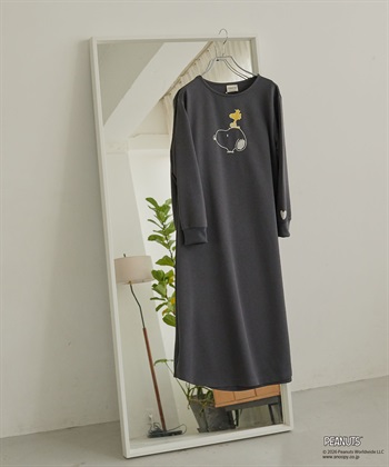 Life Style by cross marche 【PEANUTS/ピーナッツ】SNOOPY/スヌーピーワッフル刺繍ルームウェアワンピース/パジャマ（2026SS）_subthumb_9