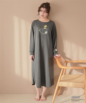 Life Style by cross marche 【PEANUTS/ピーナッツ】SNOOPY/スヌーピーワッフル刺繍ルームウェアワンピース/パジャマ（2026SS）_subthumb_11