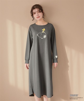 Life Style by cross marche 【PEANUTS/ピーナッツ】SNOOPY/スヌーピーワッフル刺繍ルームウェアワンピース/パジャマ（2026SS）_subthumb_12