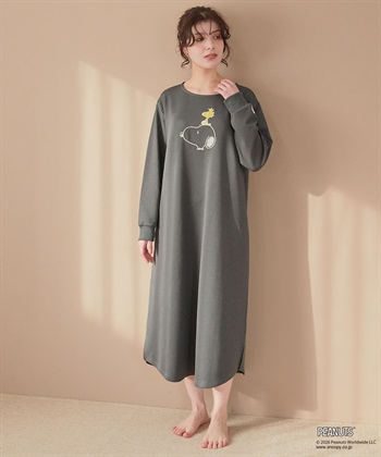 Life Style by cross marche 【PEANUTS/ピーナッツ】SNOOPY/スヌーピーワッフル刺繍ルームウェアワンピース/パジャマ（2026SS）_subthumb_13