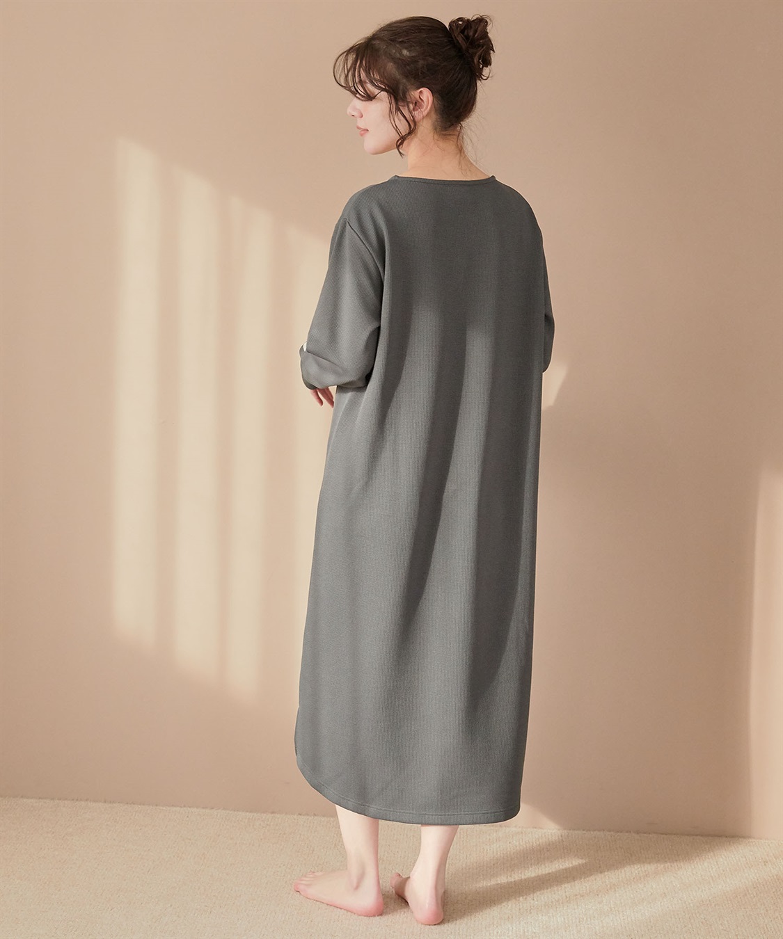 Life Style by cross marche 【PEANUTS/ピーナッツ】SNOOPY/スヌーピーワッフル刺繍ルームウェアワンピース/パジャマ（2026SS）_sub_15