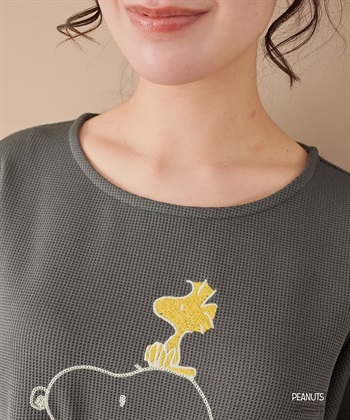 Life Style by cross marche 【PEANUTS/ピーナッツ】SNOOPY/スヌーピーワッフル刺繍ルームウェアワンピース/パジャマ（2026SS）_subthumb_16