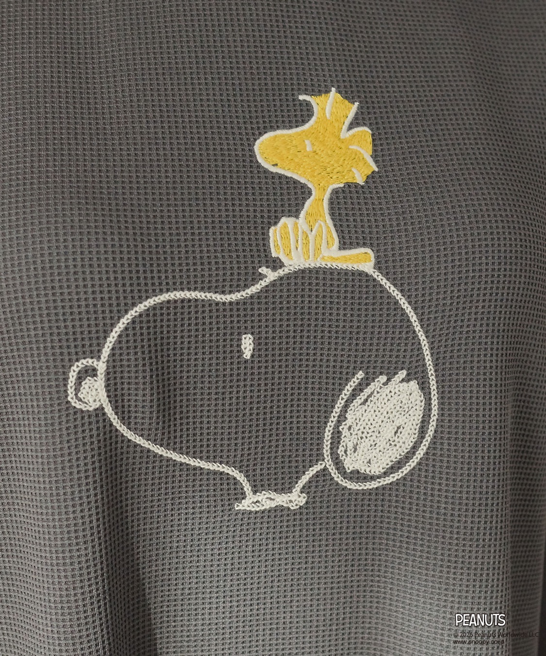 Life Style by cross marche 【PEANUTS/ピーナッツ】SNOOPY/スヌーピーワッフル刺繍ルームウェアワンピース/パジャマ（2026SS）_sub_17