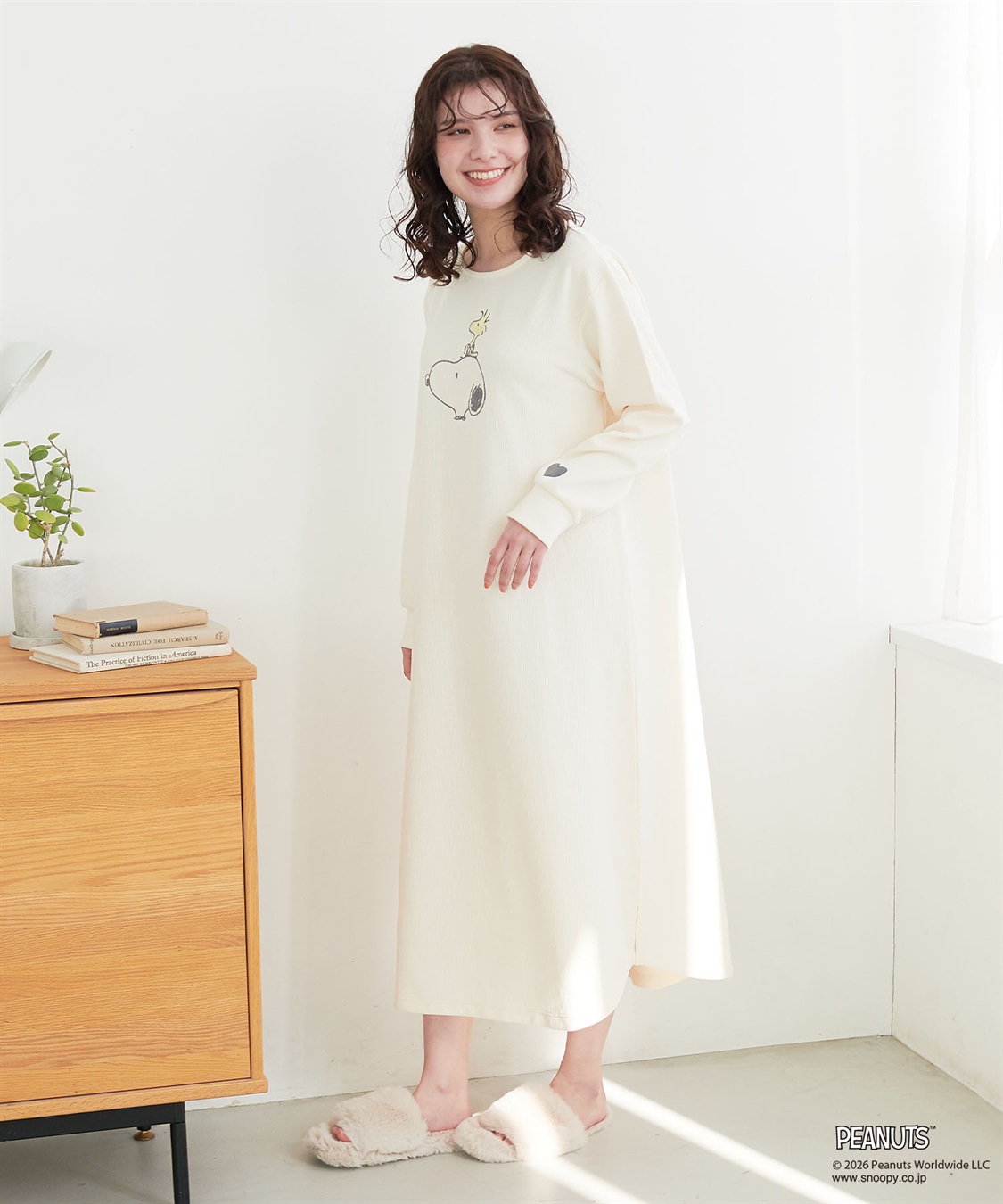 Life Style by cross marche 【PEANUTS/ピーナッツ】SNOOPY/スヌーピーワッフル刺繍ルームウェアワンピース/パジャマ（2026SS）_sub_20