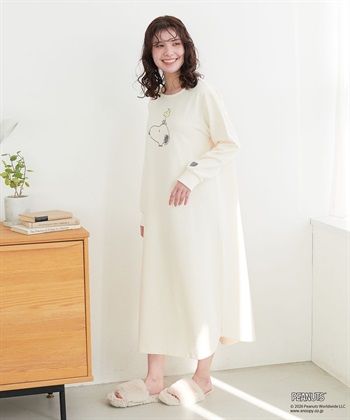 Life Style by cross marche 【PEANUTS/ピーナッツ】SNOOPY/スヌーピーワッフル刺繍ルームウェアワンピース/パジャマ（2026SS）_subthumb_20