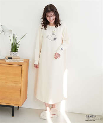 Life Style by cross marche 【PEANUTS/ピーナッツ】SNOOPY/スヌーピーワッフル刺繍ルームウェアワンピース/パジャマ（2026SS）_subthumb_21