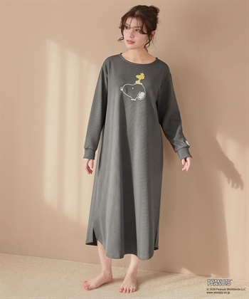 Life Style by cross marche 【PEANUTS/ピーナッツ】SNOOPY/スヌーピーワッフル刺繍ルームウェアワンピース/パジャマ（2026SS）_subthumb_23