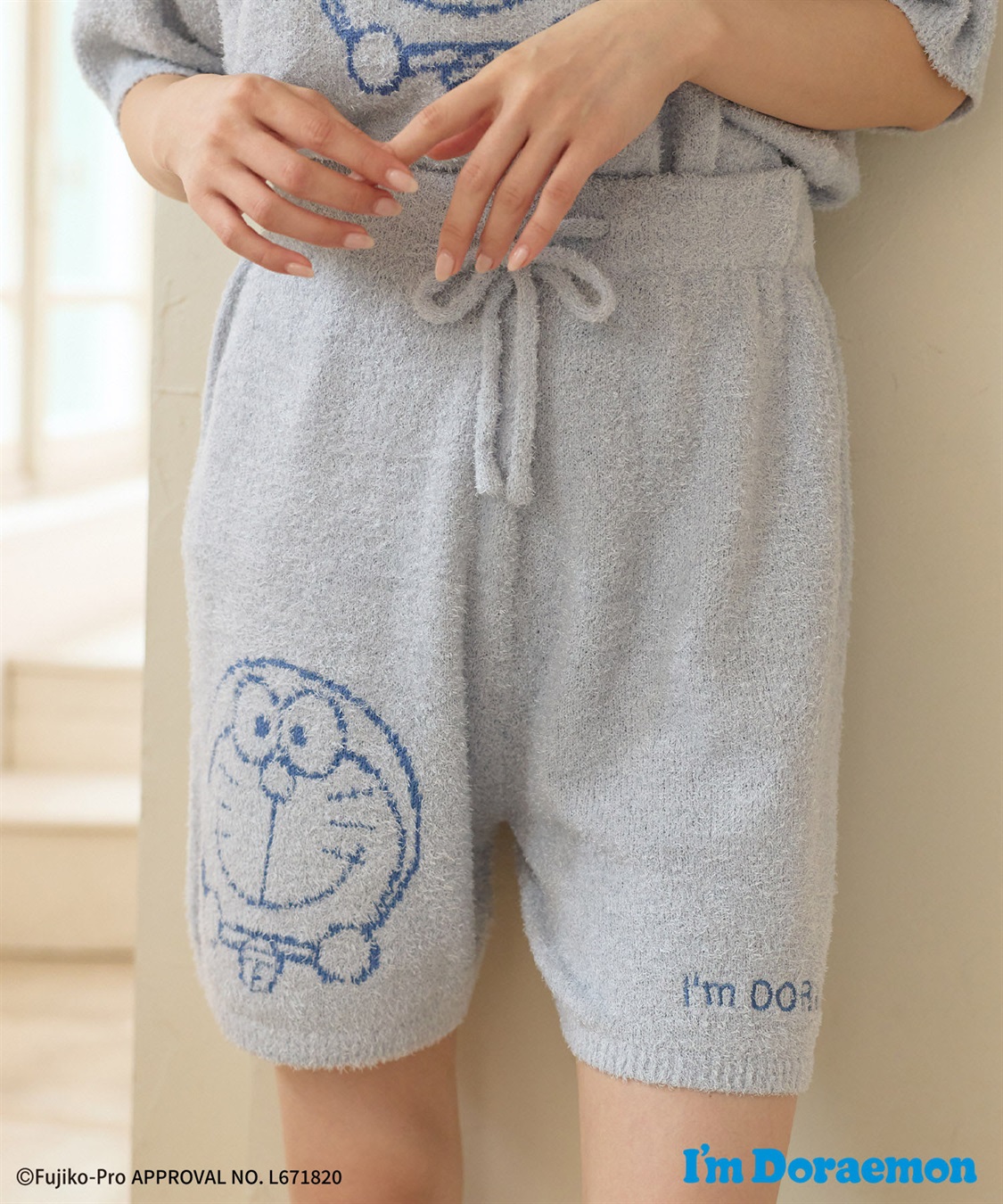 Life Style by cross marche 【I'm Doraemon/アイム ドラえもん】もちふわsleepソフトエアニットショートパンツルームウェア《ドラえもん/ドラミちゃん》◆上下別売り◆_sub_2