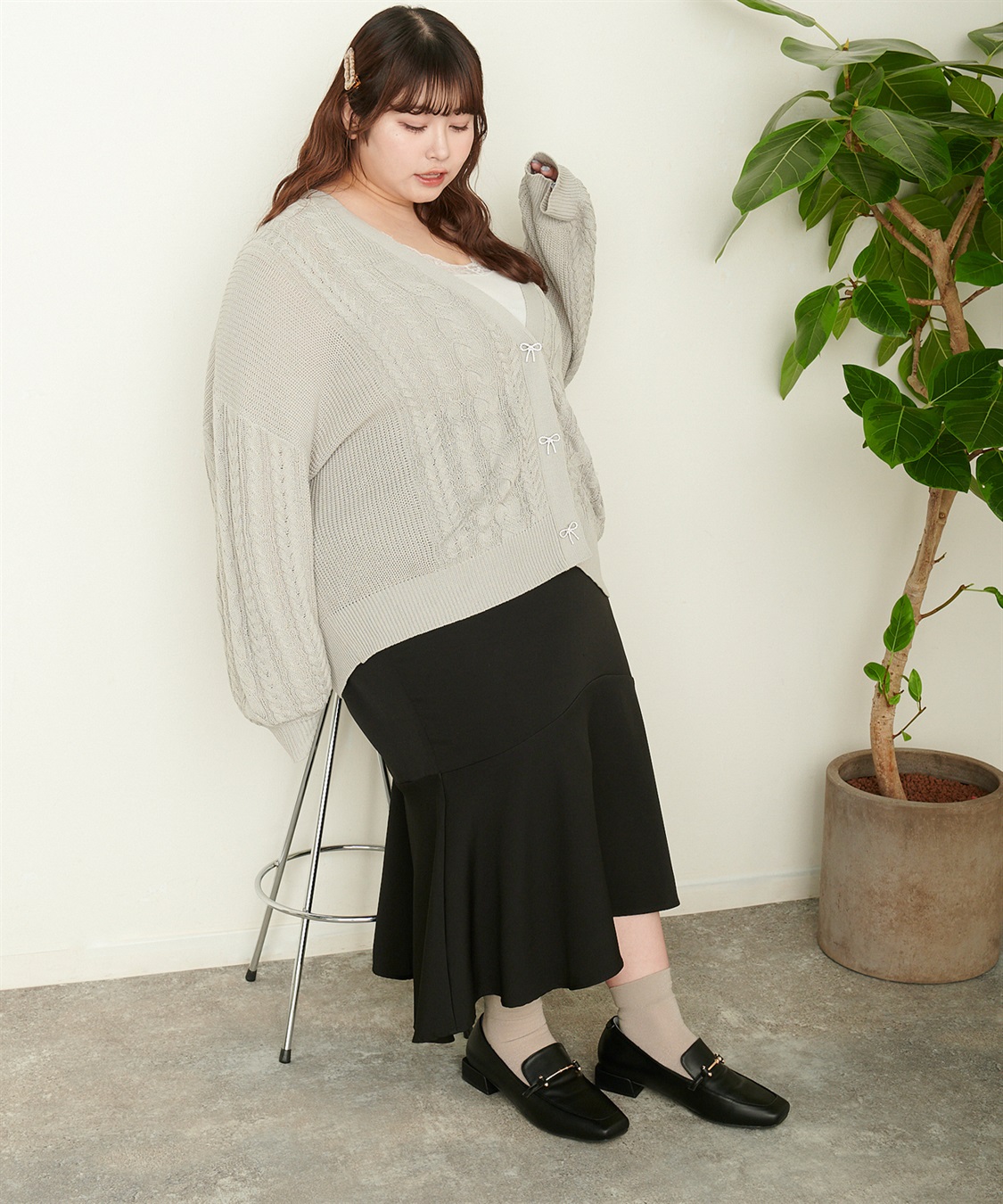 anyfee 【anyfee/プラスサイズ】スクエアビットローファー（4E・甲高・幅広）《la farfa SHOES/ラファーファシューズ》_sub_13