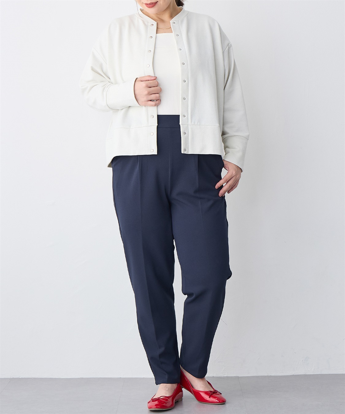 anyfee 【anyfee/プラスサイズ】ラメミックススナップボタンカーディガン_sub_17