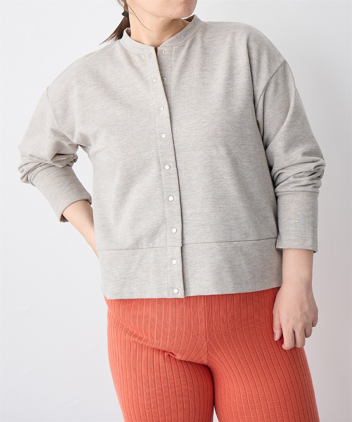 anyfee 【anyfee/プラスサイズ】ラメミックススナップボタンカーディガン_sub_19