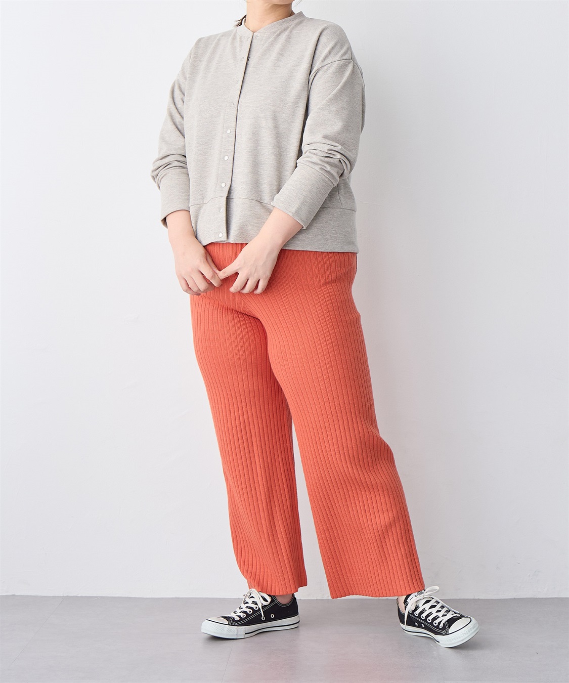 anyfee 【anyfee/プラスサイズ】ラメミックススナップボタンカーディガン_sub_20