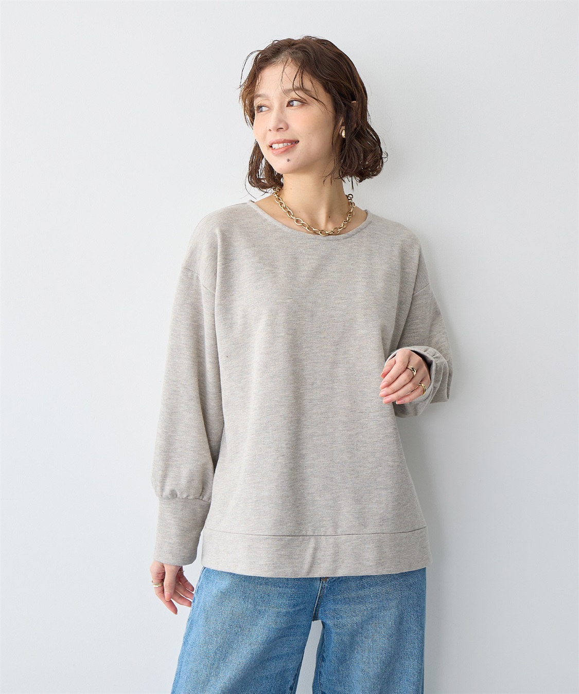 anyfee 【anyfee/プラスサイズ】ラメミックスプルオーバー_sub_1