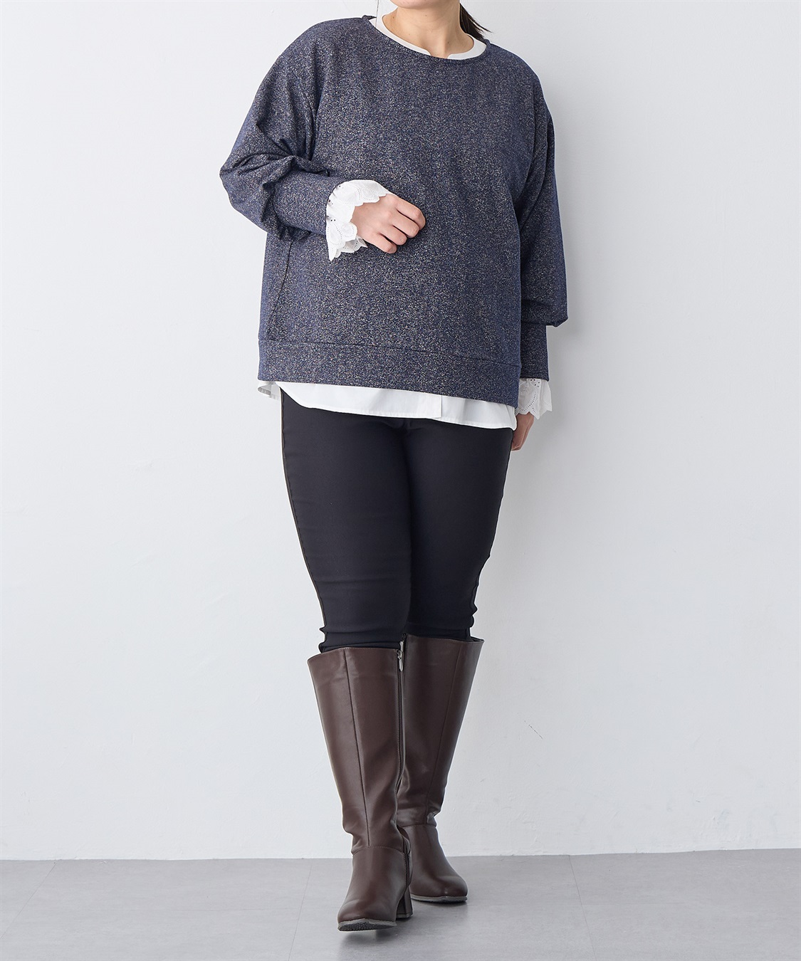 anyfee 【anyfee/プラスサイズ】ラメミックスプルオーバー_sub_21