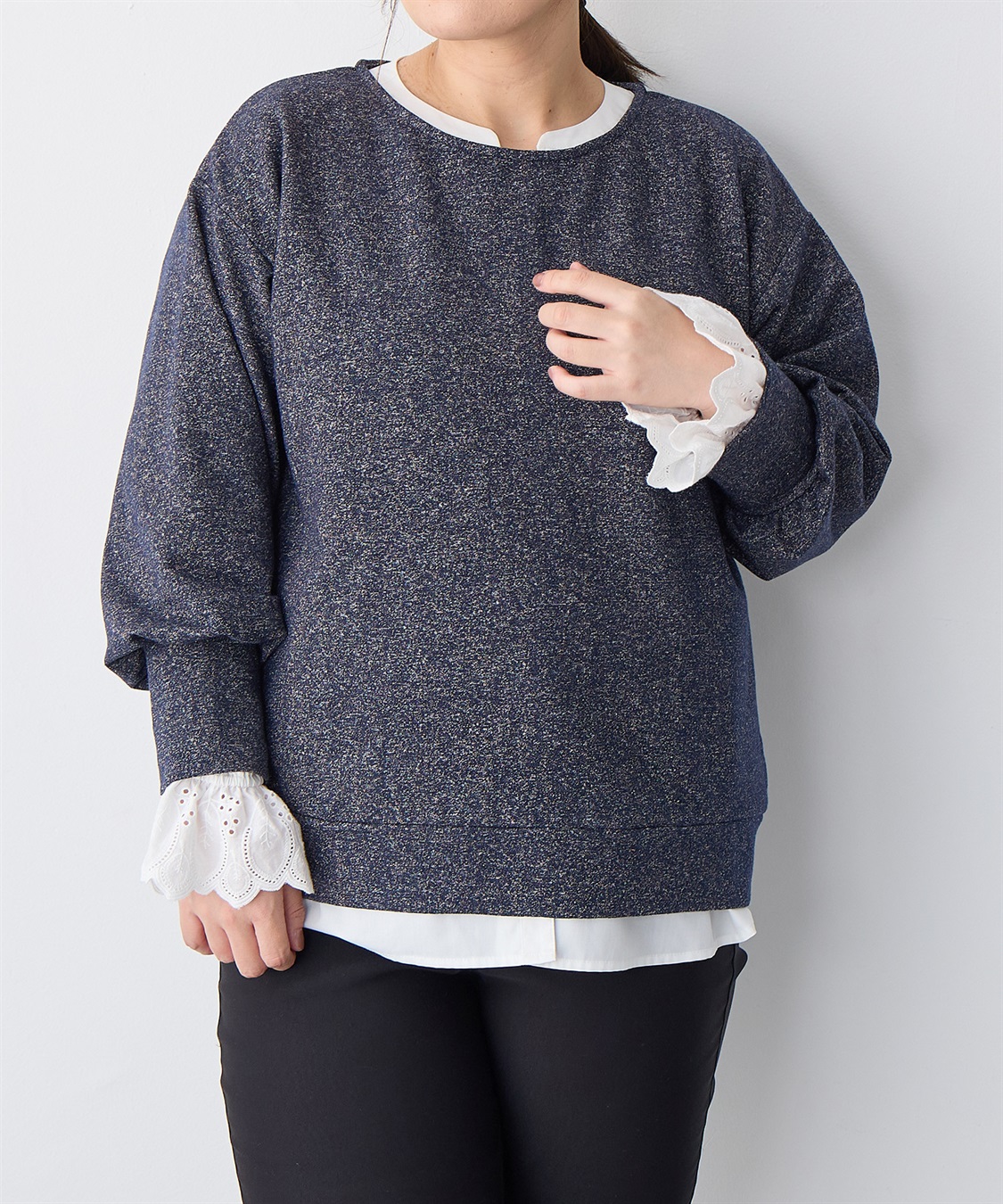 anyfee 【anyfee/プラスサイズ】ラメミックスプルオーバー_sub_22