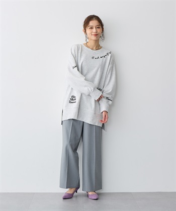Life Style by cross marche 【anyfee/プラスサイズ】ビッグシルエット裏毛刺繍プルオーバー_subthumb_6