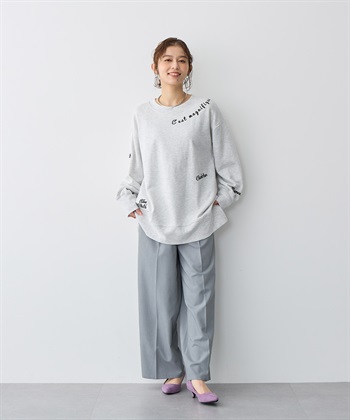Life Style by cross marche 【anyfee/プラスサイズ】ビッグシルエット裏毛刺繍プルオーバー_subthumb_11
