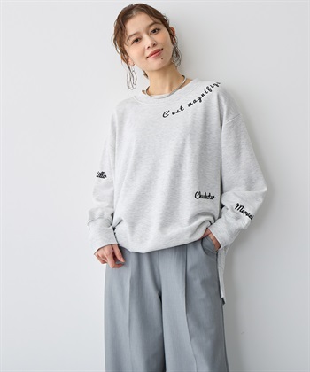 Life Style by cross marche 【anyfee/プラスサイズ】ビッグシルエット裏毛刺繍プルオーバー_subthumb_12