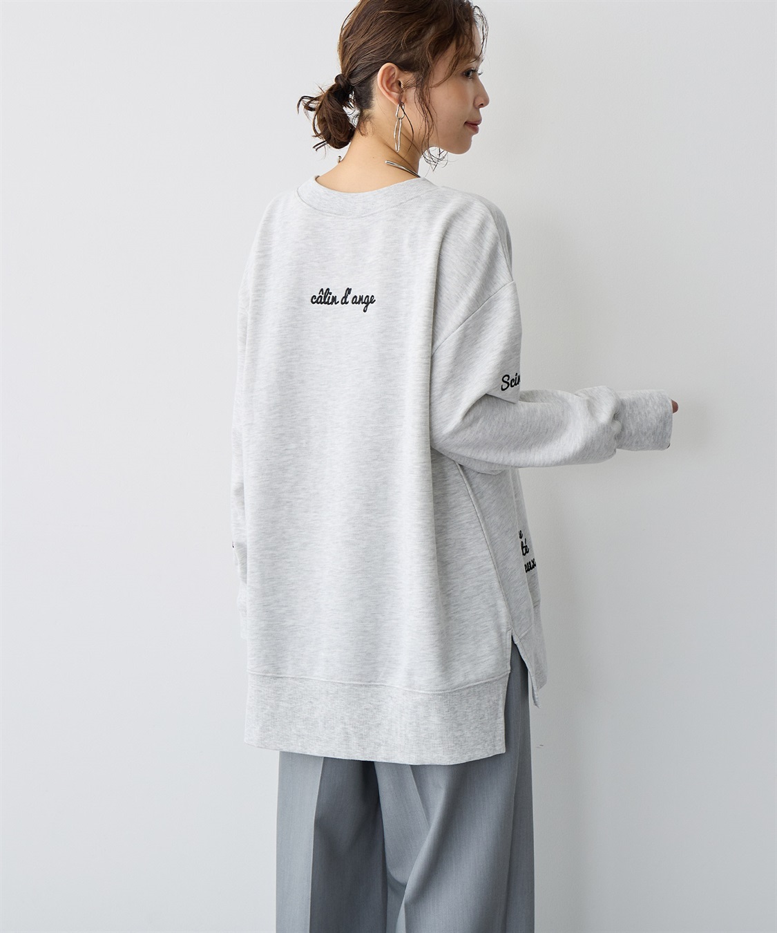 Life Style by cross marche 【anyfee/プラスサイズ】ビッグシルエット裏毛刺繍プルオーバー_sub_14