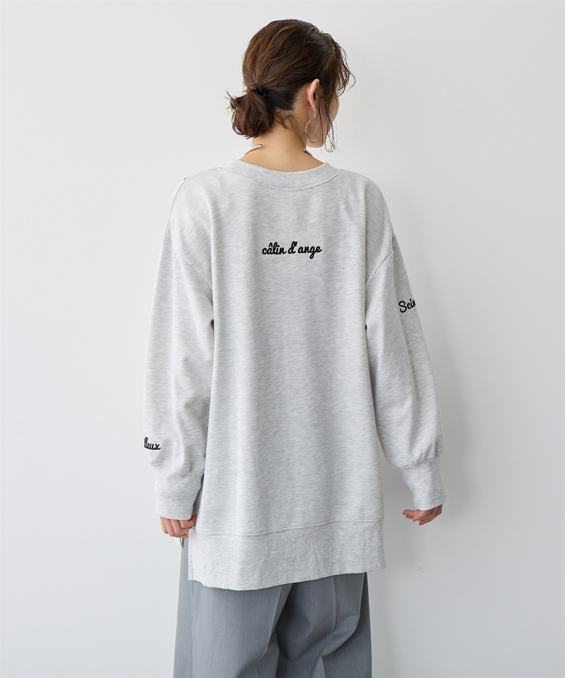 Life Style by cross marche 【anyfee/プラスサイズ】ビッグシルエット裏毛刺繍プルオーバー_sub_16