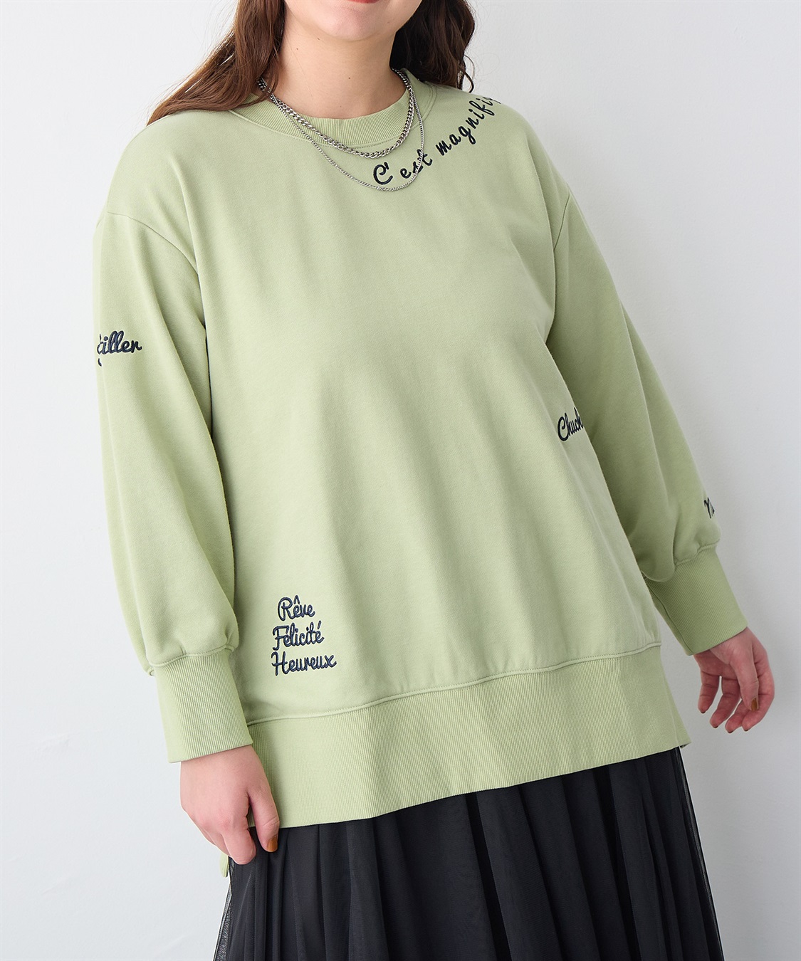 Life Style by cross marche 【anyfee/プラスサイズ】ビッグシルエット裏毛刺繍プルオーバー_sub_19