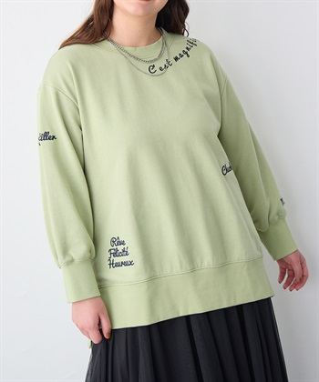 Life Style by cross marche 【anyfee/プラスサイズ】ビッグシルエット裏毛刺繍プルオーバー_subthumb_19