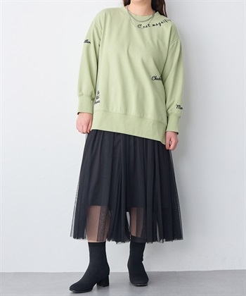 Life Style by cross marche 【anyfee/プラスサイズ】ビッグシルエット裏毛刺繍プルオーバー_subthumb_20