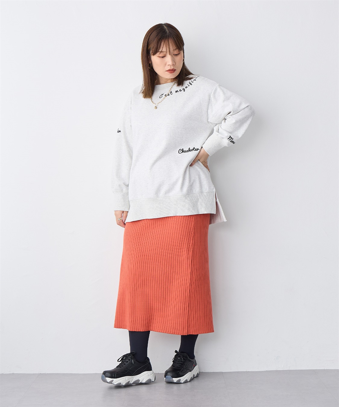 Life Style by cross marche 【anyfee/プラスサイズ】ビッグシルエット裏毛刺繍プルオーバー_sub_22