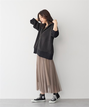 Life Style by cross marche 【anyfee/プラスサイズ】ビッグシルエットダンボールZIPパーカー_subthumb_1