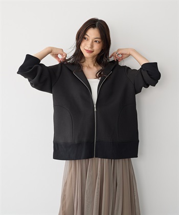 Life Style by cross marche 【anyfee/プラスサイズ】ビッグシルエットダンボールZIPパーカー_subthumb_2