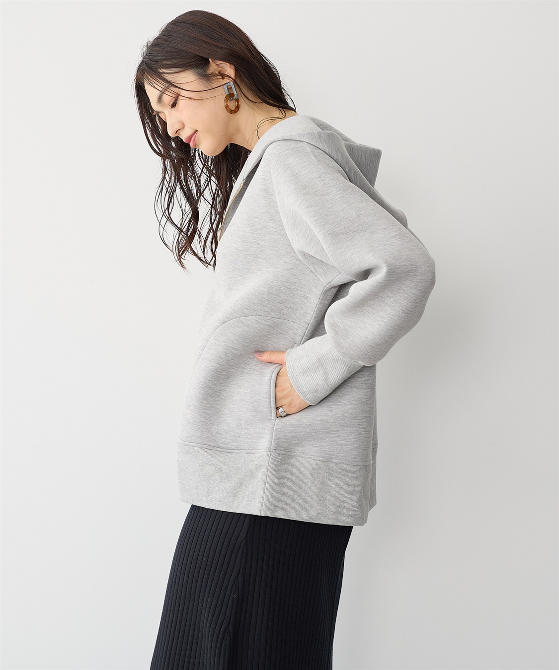 anyfee 【anyfee/プラスサイズ】ビッグシルエットダンボールZIPパーカー_sub_11