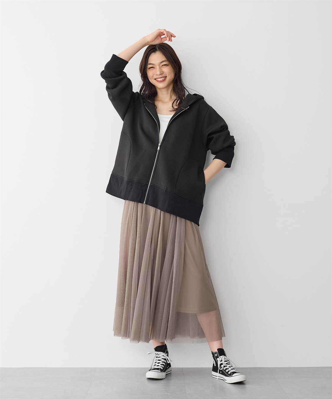 anyfee 【anyfee/プラスサイズ】ビッグシルエットダンボールZIPパーカー_sub_20