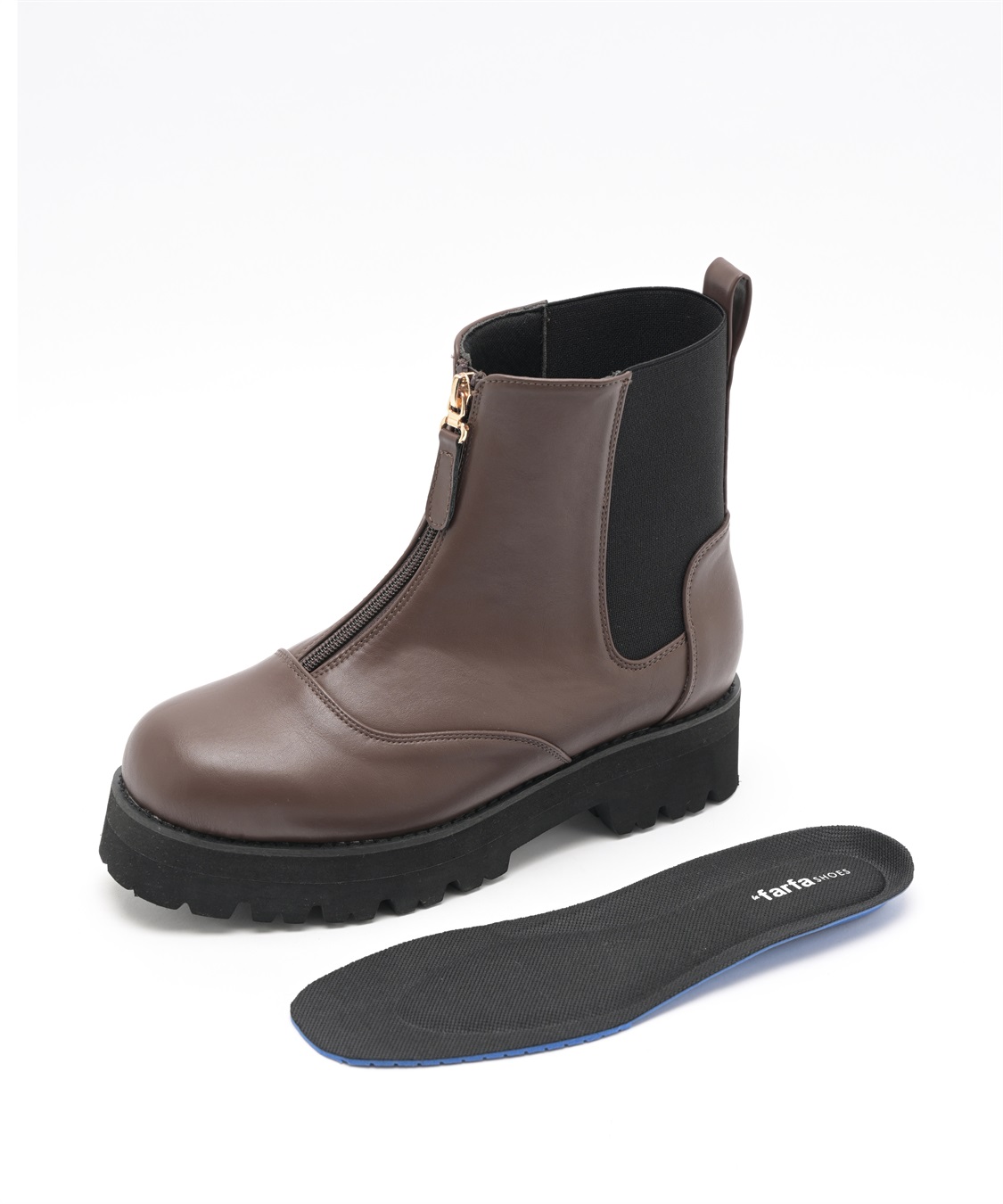 Life Style by cross marche 【anyfee/プラスサイズ】厚底センタージップブーツ（4E・甲高・幅広）《la farfa SHOES/ラファーファシューズ》_sub_16