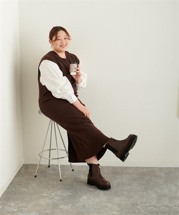 Life Style by cross marche 【anyfee/プラスサイズ】Lafafa厚底センタージップブーツ_subthumb_20