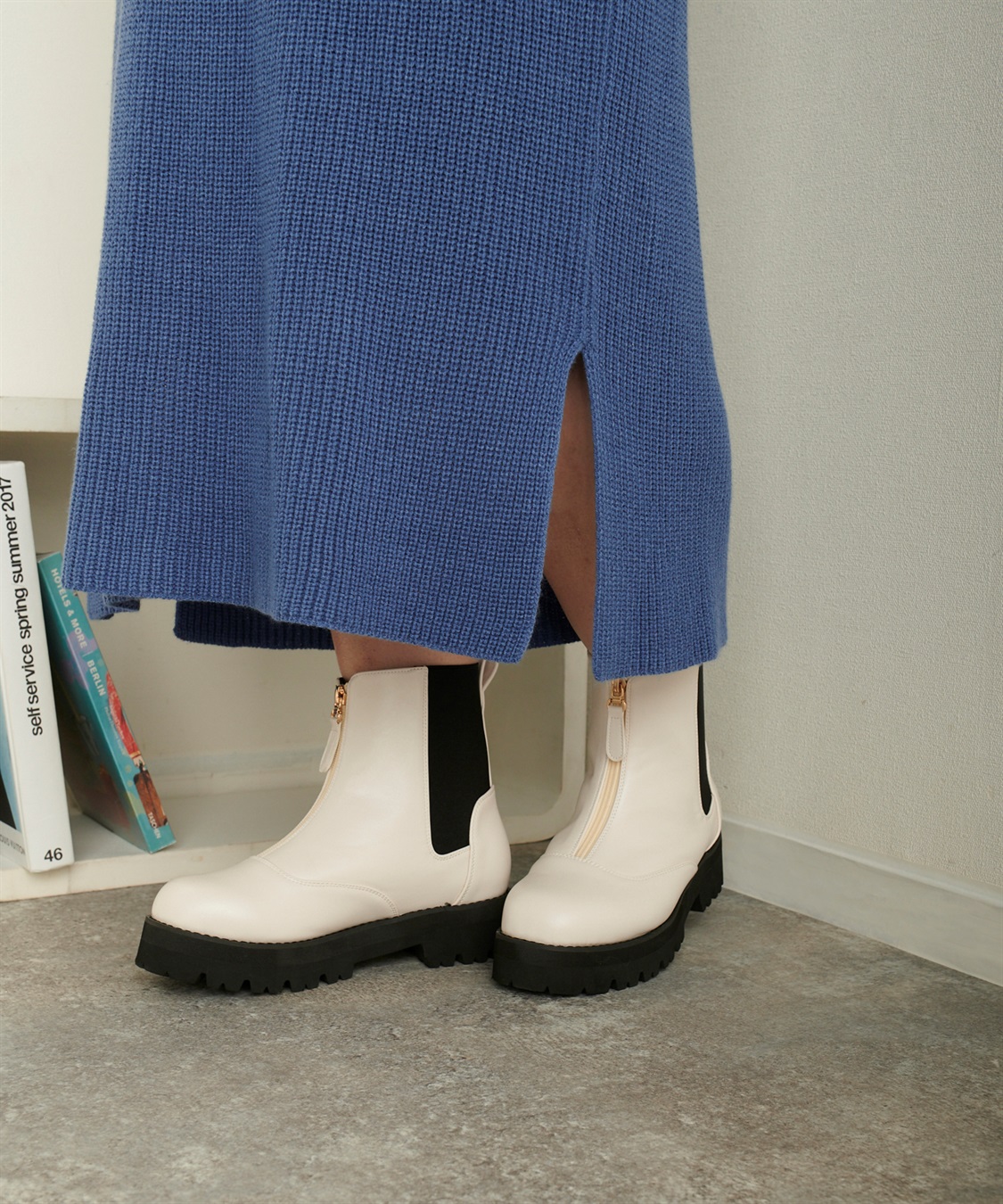 Life Style by cross marche 【anyfee/プラスサイズ】厚底センタージップブーツ（4E・甲高・幅広）《la farfa SHOES/ラファーファシューズ》_sub_23