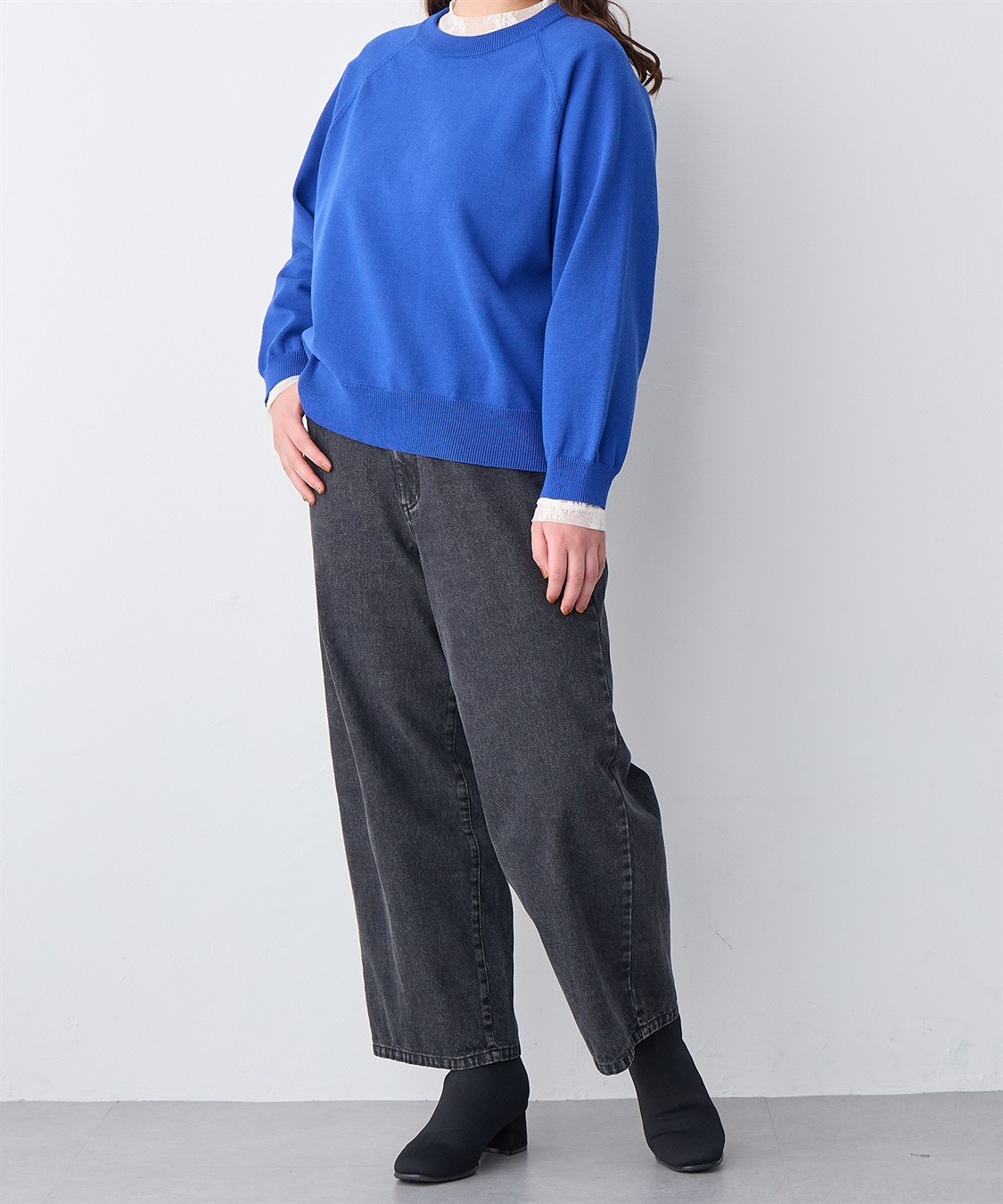 anyfee 【anyfee/プラスサイズ】5cmヒールソックスブーツ（4E・甲高・幅広）《la farfa SHOES/ラファーファシューズ》_sub_8