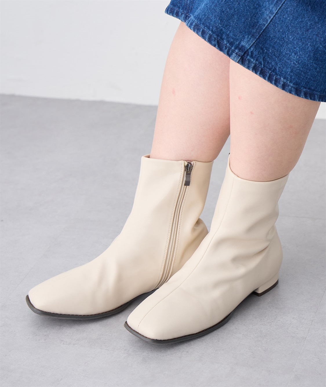 anyfee 【anyfee/プラスサイズ】ストレッチローヒールブーツ（4E・甲高・幅広）_sub_4