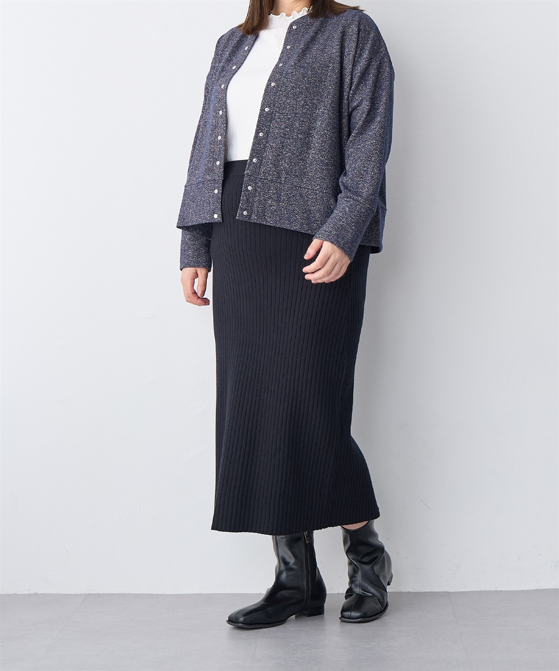 anyfee 【anyfee/プラスサイズ】ストレッチローヒールブーツ（4E・甲高・幅広）_sub_11