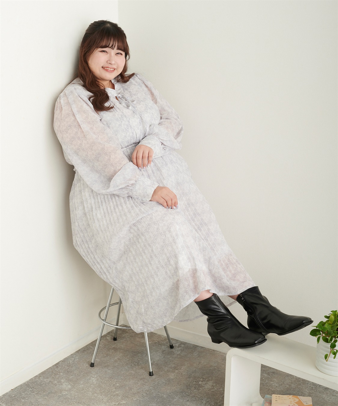 anyfee 【anyfee/プラスサイズ】ストレッチローヒールブーツ（4E・甲高・幅広）_sub_16