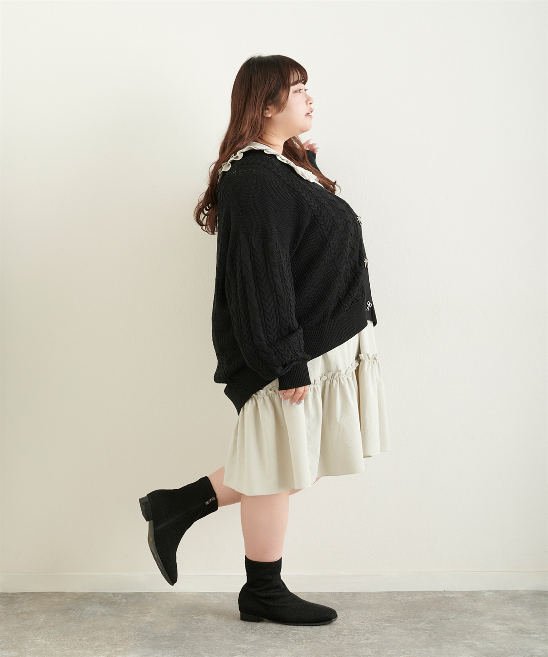 anyfee 【anyfee/プラスサイズ】ストレッチローヒールブーツ（4E・甲高・幅広）_sub_18