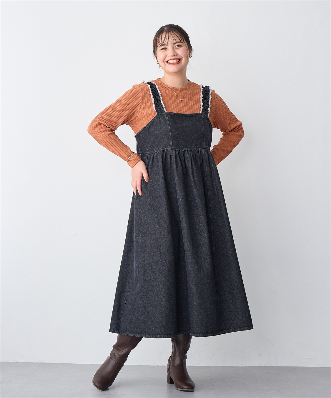 anyfee 【anyfee/プラスサイズ】5.5cmヒールロングブーツ（4E・甲高・幅広）《la farfa SHOES/ラファーファシューズ》_sub_8