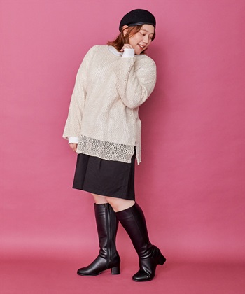 Life Style by cross marche 【anyfee/プラスサイズ】Lafafa５.５cmヒールロングブーツ（4E・甲高・幅広）_subthumb_12